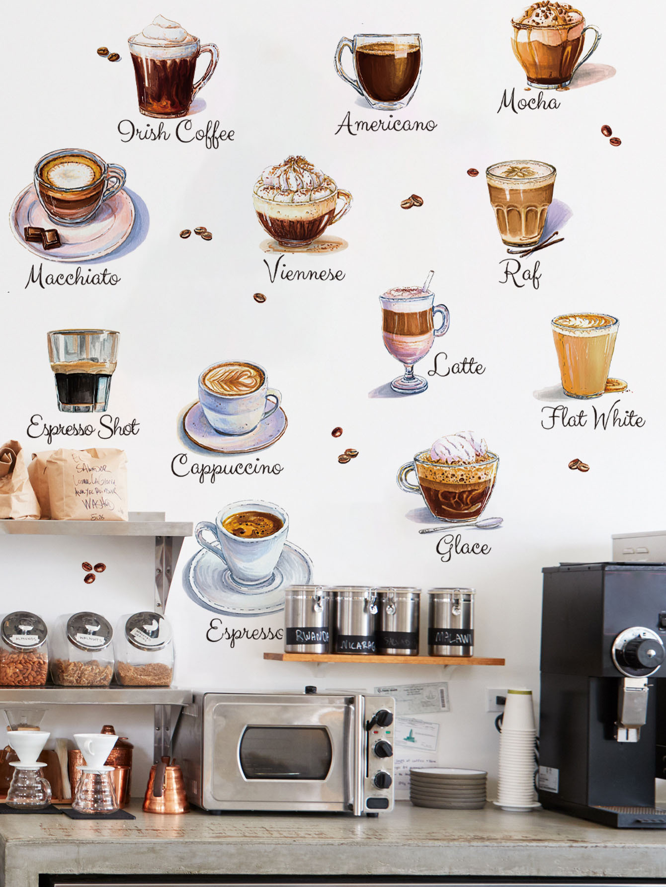 Pvc Panel Background - Pegatinas de pared de tazas de